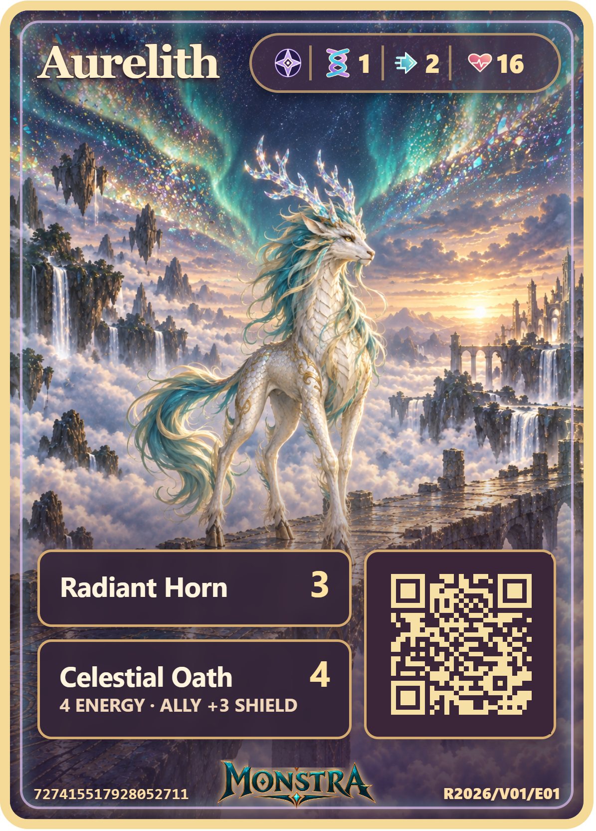 Aurelith · Mythic · EVO 1 · HP 16 · SPD 2
