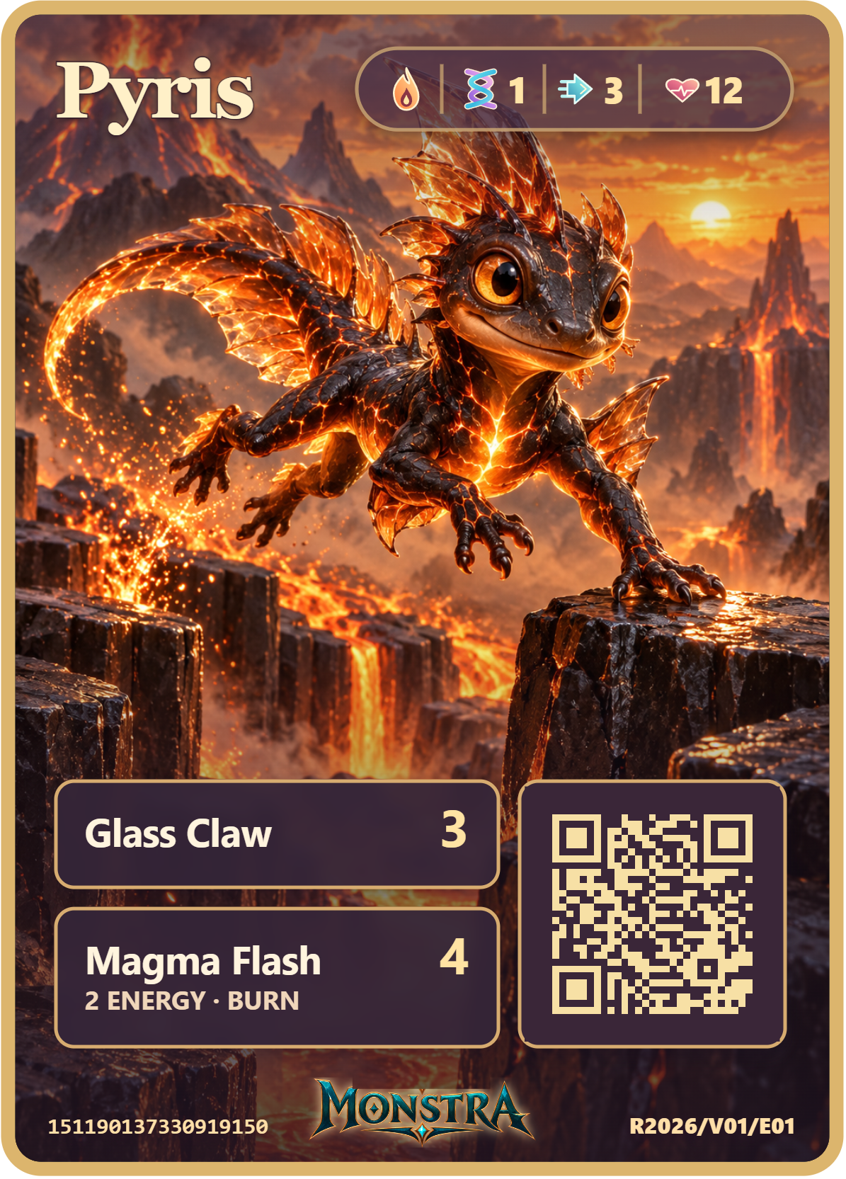 Pyris · Fire · EVO 1 · HP 12 · SPD 3